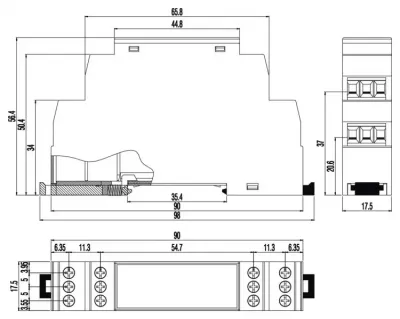 DIN-Hutschienen Funk-Schaltaktor für 240V/10A/2,3kW / Schalteingangi SL=0,58W TE=1 - ZigBee SSAM Control — Bild 3