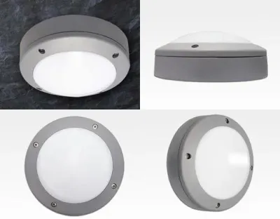 3W LED Wand/Deckenleuchte grau rund Tageslicht Weiß / 6000-6500K 135lm 230VAC IP54 120Grad -Ausstellungsstück mit kleinen Schönheitsfehler — Bild 2