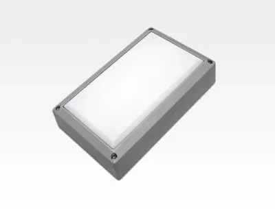 5W LED Wand/Deckenleuchte grau rechteckig Warm Weiß  / 2700-3200K 225lm 230VAC IP54 120Grad — Bild 3
