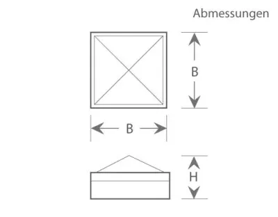 13W LED Wand/Deckenleuchte weiß quadr. pyramide Tageslicht Weiß / 6000-6500K 560lm 230VAC IP54 120Grad -Ausstellungsstück mit kleinen Schönheitsfehler — Bild 8
