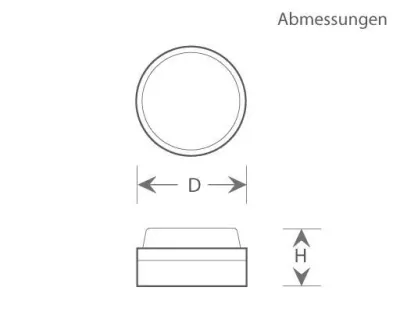 3W LED Wand/Deckenleuchte anthrazit rund Warm Weiß / 2700-3200K 135lm 230VAC IP65 120Grad — Bild 8