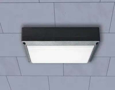 9W LED Wand/Deckenleuchte anthrazit rechteckig Warm Weiß / 2700-3200K 405lm 230VAC IP54 120Grad — Bild 2