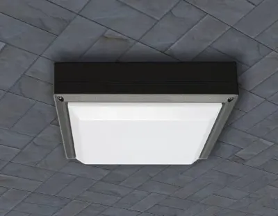 13W LED Wand/Deckenleuchte grau quadr. Warm Weiß / 2700-3200K 560lm 230VAC IP54 120Grad -Ausstellungsstück mit kleinen Schönheitsfehler — Bild 2