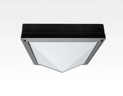 13W LED Wand/Deckenleuchte anthrazit quadr. pyramide Warm Weiß / 2700-3200K 560lm 230VAC IP54 120Grad -Ausstellungsstück mit kleinen Schönheitsfehler — Bild 1