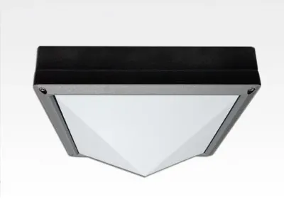 20W LED WandDeckenleuchte anthrazit quadr. pyramide Warm Weiß / 2700-3200K 900lm 230VAC IP54 120Grad — Bild 1