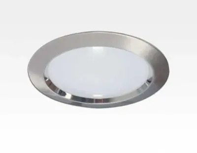 9W LED Einbau Downlight Edelstahl gebürstet rund dim. Warm Weiß / 2800-3300K 630lm 230VAC IP40 120Grad