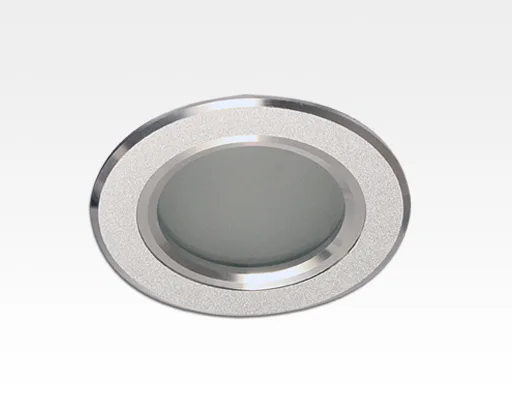 5W LED Einbau Downlight Aluminium gebürstet rund Warm Weiß / 2500-3300K 400lm 230VAC 120Grad -Ausstellungsstück mit kleinen Schönheitsfehlern