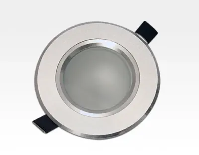 5W LED Einbau Downlight Aluminium gebürstet rund Warm Weiß / 2500-3300K 400lm  230VAC 120Grad -Ausstellungsstück mit kleinen Schönheitsfehlern — Bild 2