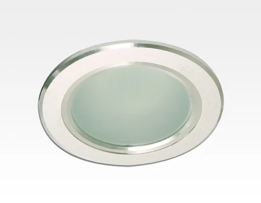 6W LED Einbau Downlight Aluminium gebürstet rund Warm Weiß / 2500-3300K 480lm 230VAC 120Grad