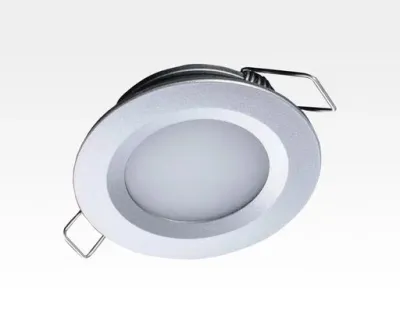 2W LED Einbau Downlight silber rund Neutral Weiß 1,5m Kabel / 4000-4500K 180lm 24VDC IP65 120Grad