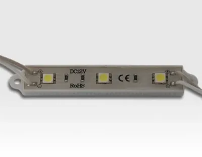 7,2W LED Kette mit 10 Modulen Tageslicht Weiss 115Grad / 5500-6500K 12VDC 48lm/Modul IP65