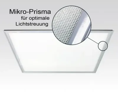 54W LED Paneel Neutral Weiß dimmbar mit micro prismatik / 3610lm 110Grad 620x620mm 230VAC - Ausstellungsstück mit kleinen Schönheitsfehler