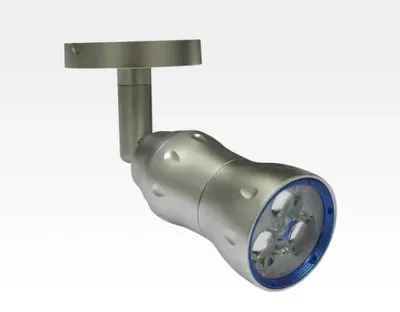 8W LED Fokus Mini Spot mit Halterung silber rund Warm Weiß / 3000K 450lm 230VAC 10-33Grad -Ausstellungsstück mit kleinen Schönheitsfehler