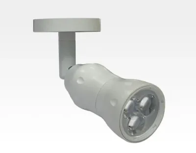 8W LED Fokus Mini Spot mit Halterung weiß rund Warm Weiß / 3000K 450lm 230VAC 10-33Grad -Ausstellungsstück mit kleinen Schönheitsfehler