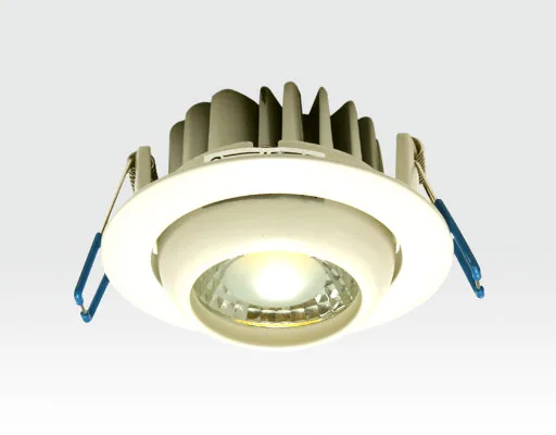 5W LED Einbau Spotleuchte weiß rund Neutral Weiß / 4000-4500K 300lm 230VAC IP44 65Grad -Ausstellungsstück mit kleinen Schönheitsfehler