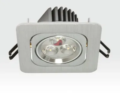 3W LED Einbau Spotleuchte silber quadratisch Warm Weiß / 2700-3200K 195lm 230VAC IP40 120Grad — Bild 1