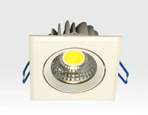 5W LED Einbau Spotleuchte weiß quadratisch Warm Weiß / 2700-3200K 300lm 230VAC IP44 65Grad
