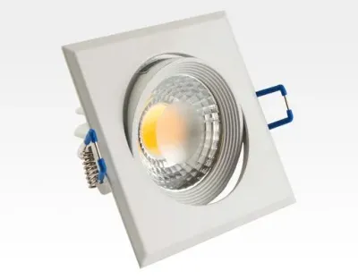 5W LED Einbau Spotleuchte weiß quadratisch Warm Weiß / 2700-3200K 300lm 230VAC IP44 65Grad -Ausstellungsstück mit kleinen Schönheitsfehler — Bild 3