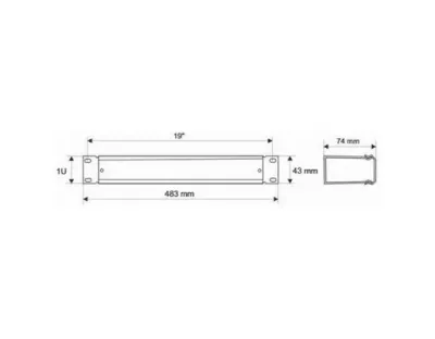 Kabel Managment Panel horizontal mit Abdeckung 1U / RAOK-1M — Bild 2