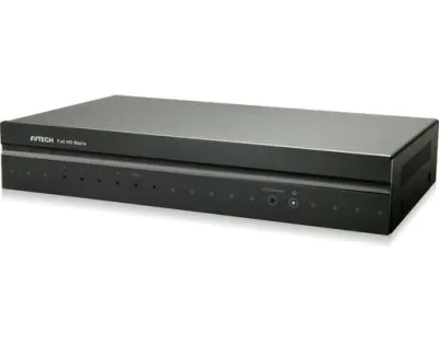 HDMI Matrix für bis zu 4 HDMI Quellen und USB Steuerung / 4xHDMI / 1xUSB IN - 1xHDMI / 4xUSB OUT