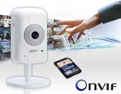 Aver IP-CAM  H.264 4.3mm mcSD Slot 2MP IntelliStream / MobileViewer Onvif RTSP 2Way Audio